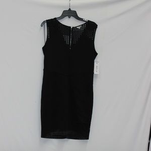 GUESS Womens Perforated Bodycon Dress jetblack L